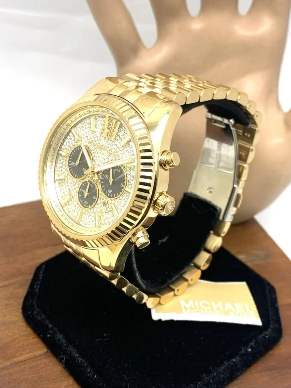 Michael Kors Men's Watch MK8494 Quartz Chronograph Gemmed Gold Stainless Steel